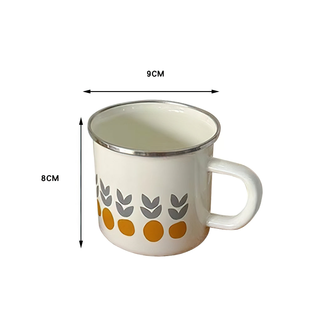 Retro Rustic Style Thickened Enamel Campfire Coffee Mug Tea Cup 350 ml