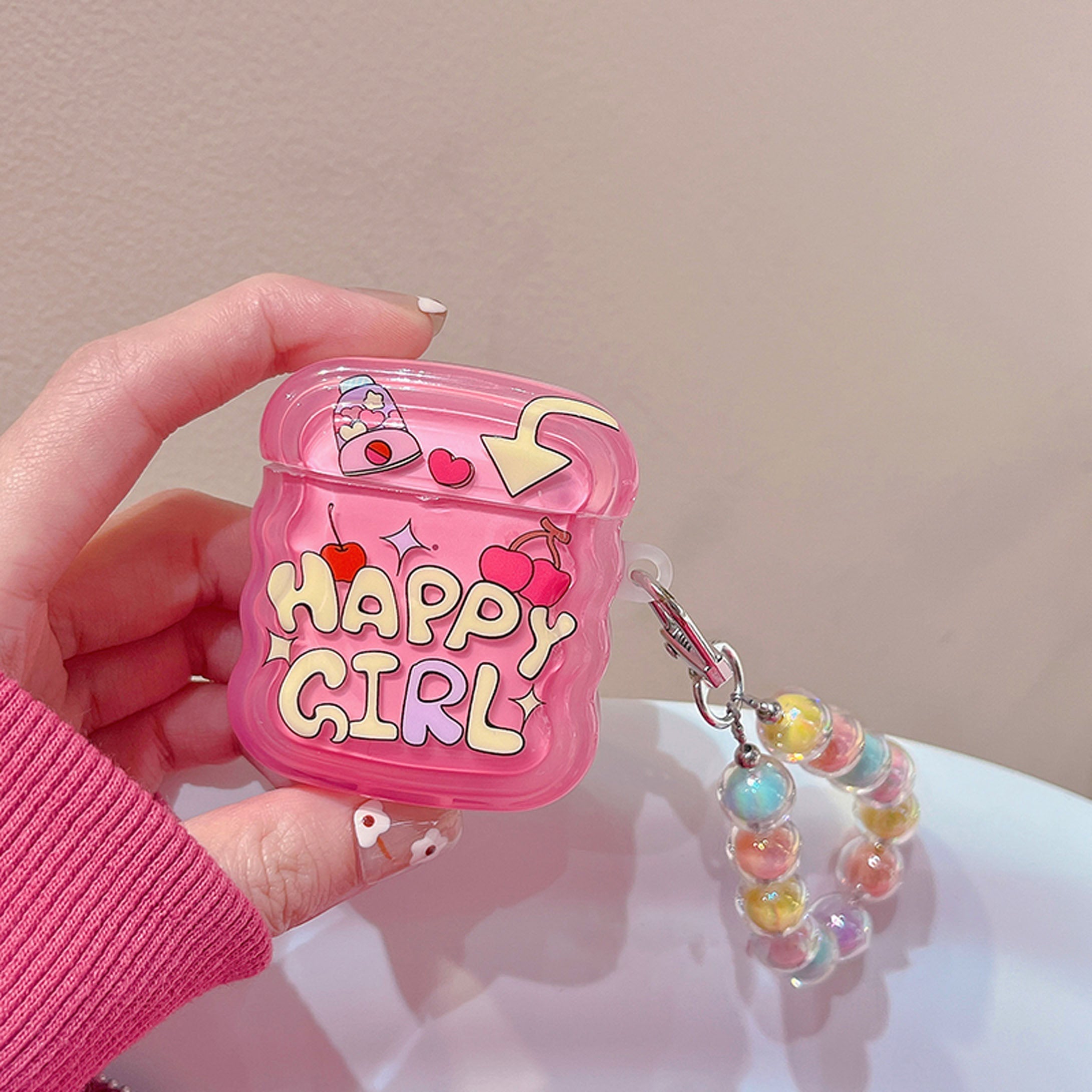 Happy Girl Cherry Airpods-Hülle