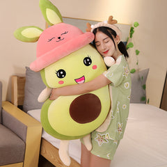 Green Avocado Plush Toy with Blanket