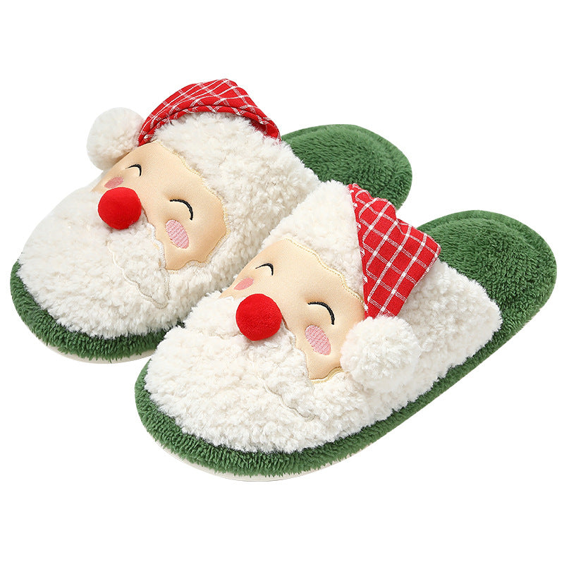 Cute Christmas Santa Claus Plush Slippers