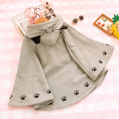 Cute Cat Claw Hooded Fleece Cloak