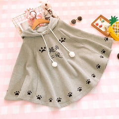 Cute Cat Claw Hooded Fleece Cloak