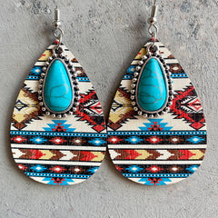 Women's Earrings Turquoise Pendant Retro Ethnic Fashion Earrings Bohemia style earrings