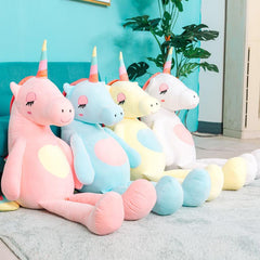 Peluches en peluche mignonnes de grande licorne douce