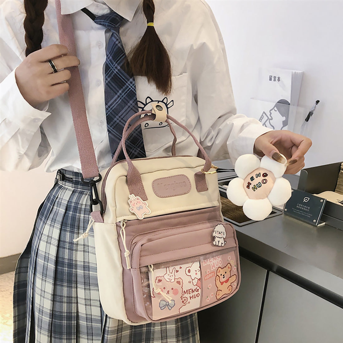 Joli sac à dos à bandoulière de style japonais