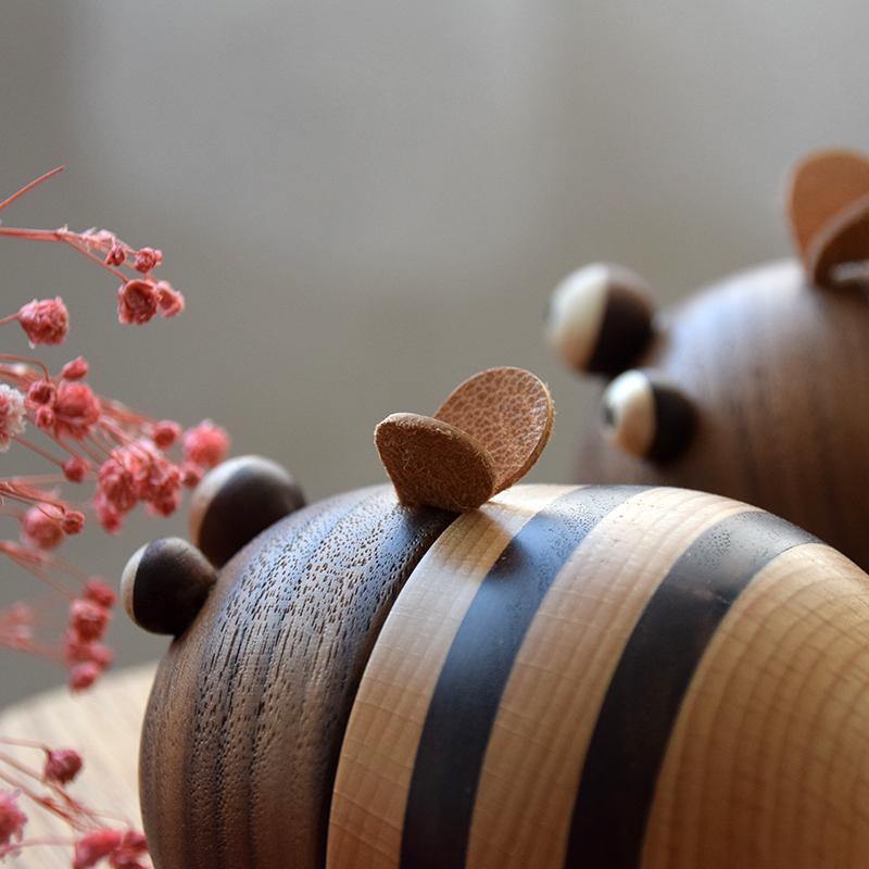 Bee Toothpick Holder Wooden Handmade Table Decorations