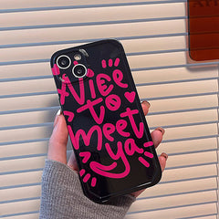 Cool Letters Print Black iPhone Case