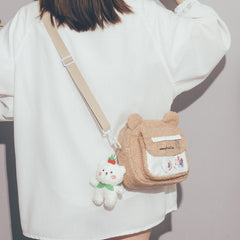 Bear Ears Plush Crossbody Bag