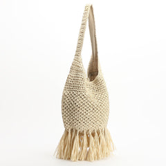 Tassel straw bag woven bag rattan shoulder bag new cross-border beach bag women