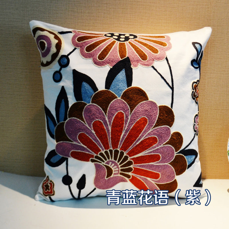 Ethnic style embroidered throw pillows sofa cushions  cushions pillow covers, no core