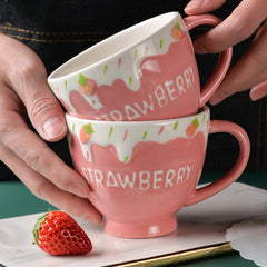 Strawberry Coffee Mug Ceramic Cup for Women Men Birthday Gifts