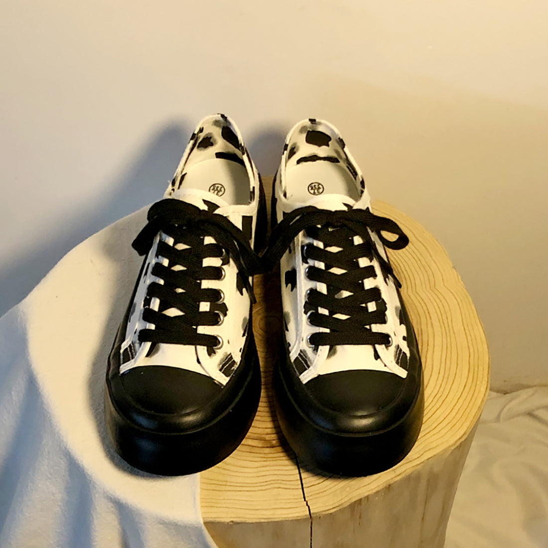 Cow Print Canvas Sneakers