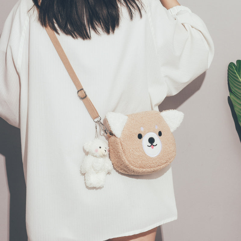 Cute Plush Lamb and Dog Mini Crossbody Bag