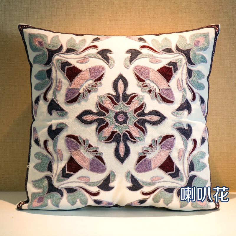 Ethnic style embroidered throw pillows sofa cushions  cushions pillow covers, no core