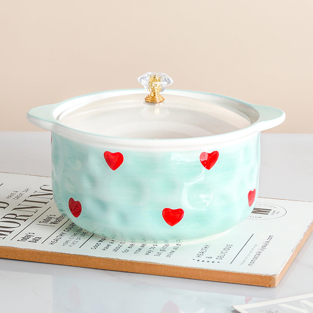 Cute Bunny Dinosaur Love Heart Ceramic Bowl With Lip