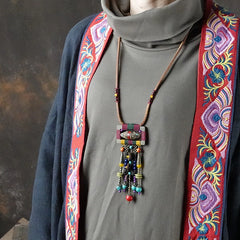 Ethnic style creative necklace tassel necklace temperament pendant necklace vintage sweater chain