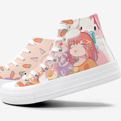 Hochgeschnittene Knöchel-Sneaker mit Kawaii-Poi-Poi-Anime-Girl-Print