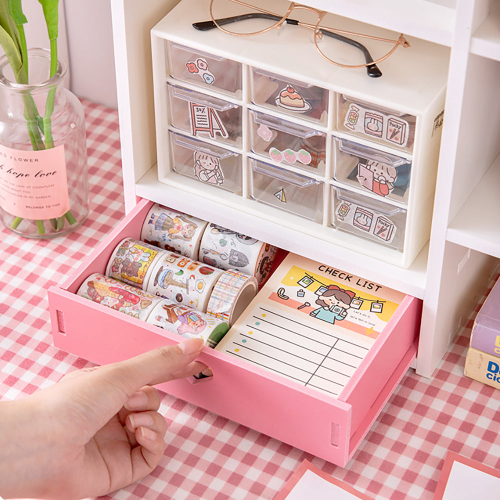 Kawaii Cream White Mini Desk Shelf Organizer