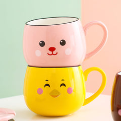 Tasse en céramique de poussin de grenouille d'ours de lapin de dessin animé mignon