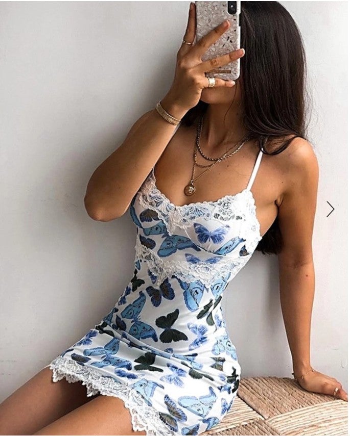 Lace Floral Mini Dress