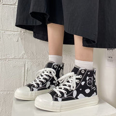 Cute Cow Print Canvas Shoes