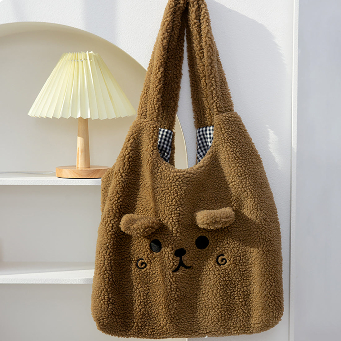 Sac fourre-tout en peluche Animal Bear Faces