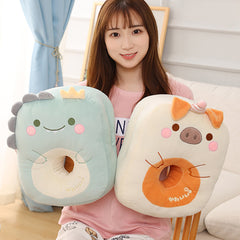 Coussins en peluche carrés Comfy Animals Donuts