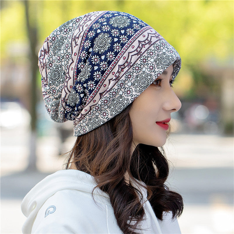 Pullover hat ethnic style bag head hat pile hat dual-purpose bib