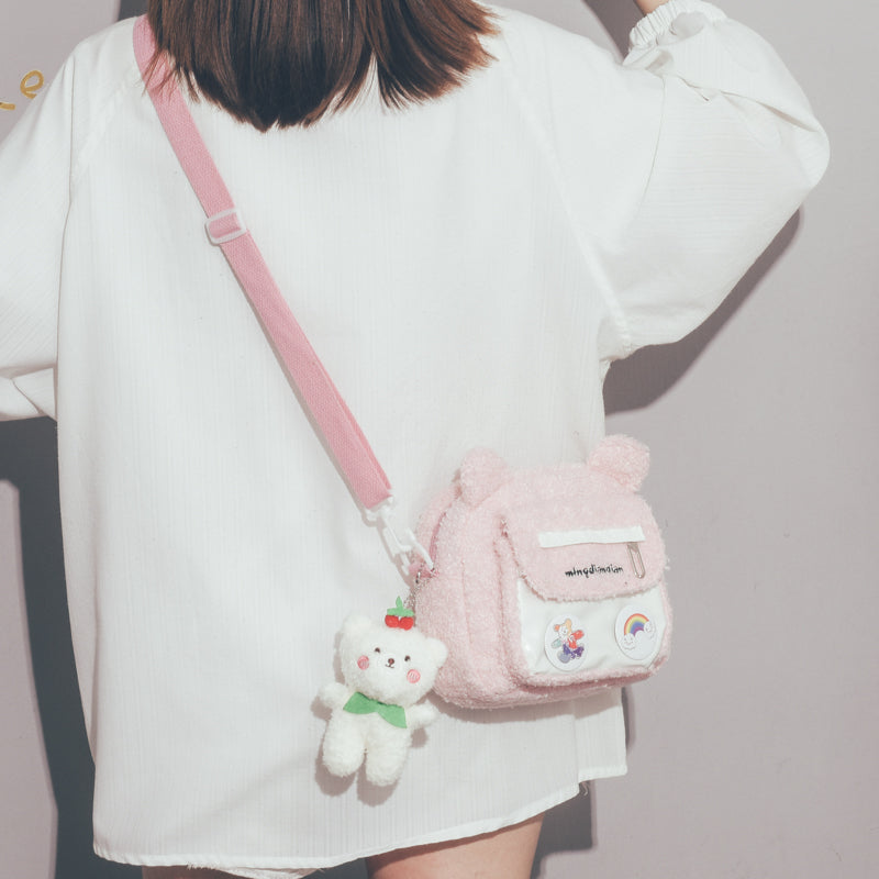 Bear Ears Plush Crossbody Bag