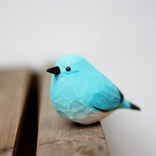 1st Gen Mountain Bluebird Figurines sculptées à la main en bois peint