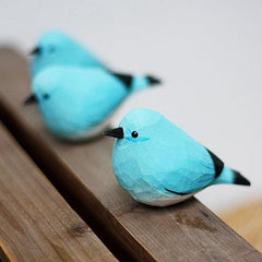 1st Gen Mountain Bluebird Figurines sculptées à la main en bois peint