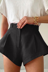 High Waist Wide Leg Casual Shorts