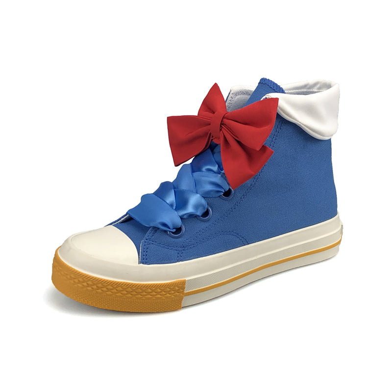 Chaussures Sneaker Princess Blue Red Bow High Ankle