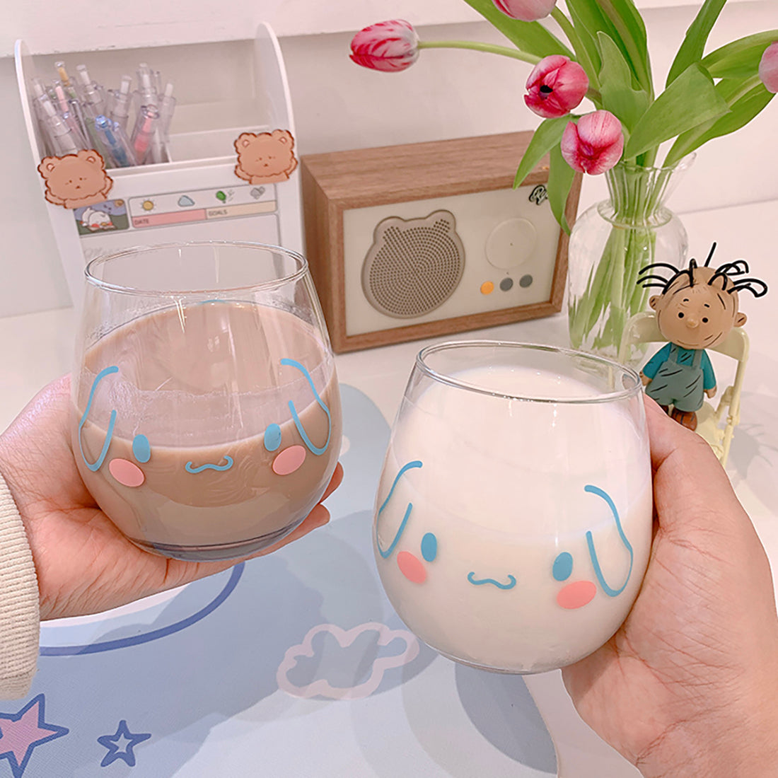 Cute Bunny Glass Cup