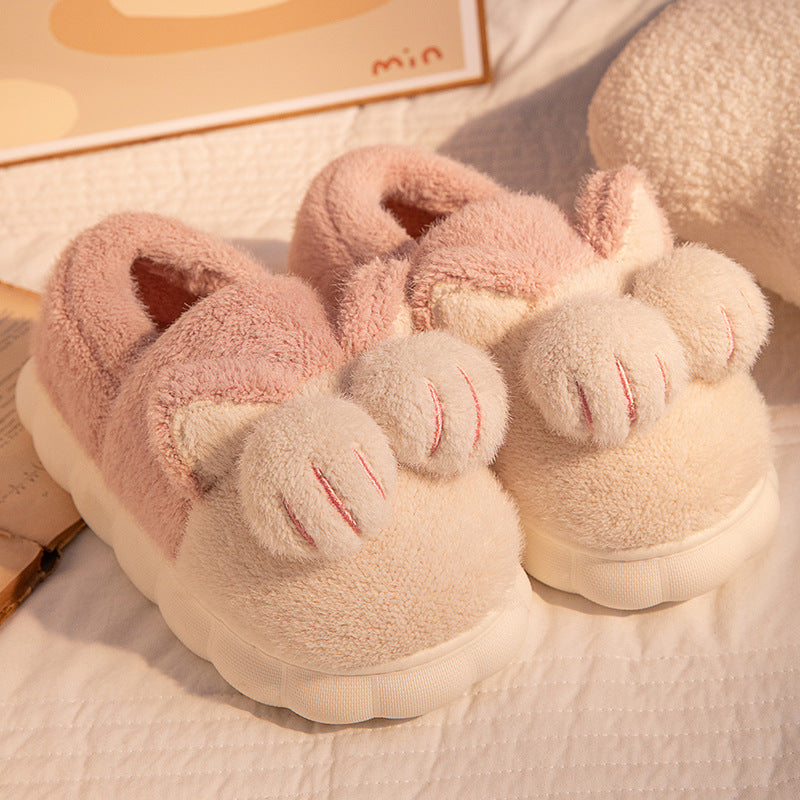 Cute Cat Claw Slippers With Ears