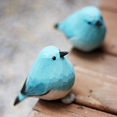 1st Gen Mountain Bluebird Figurines sculptées à la main en bois peint