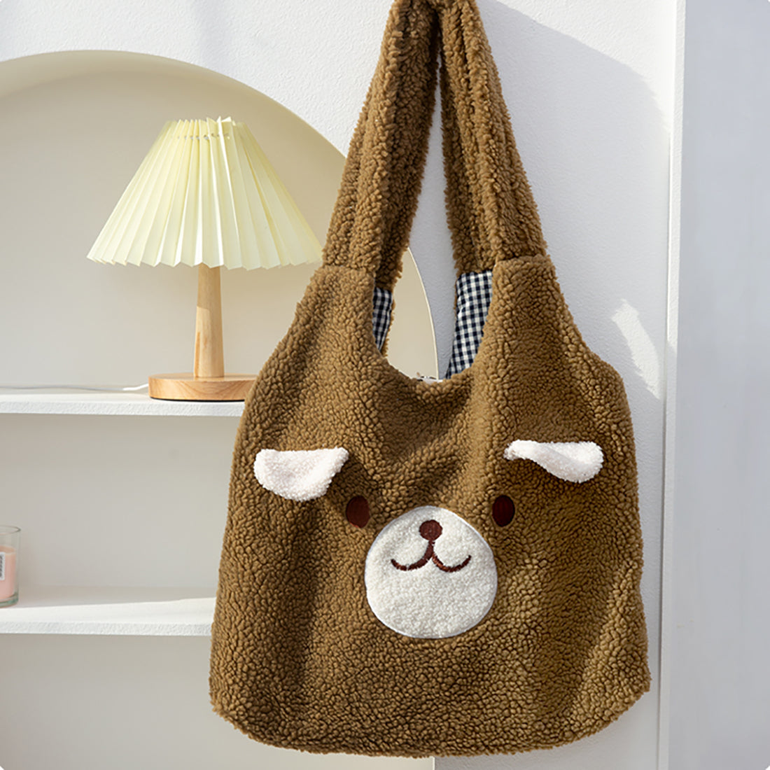 Sac fourre-tout en peluche Animal Bear Faces