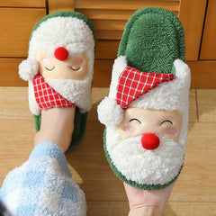 Cute Christmas Santa Claus Plush Slippers