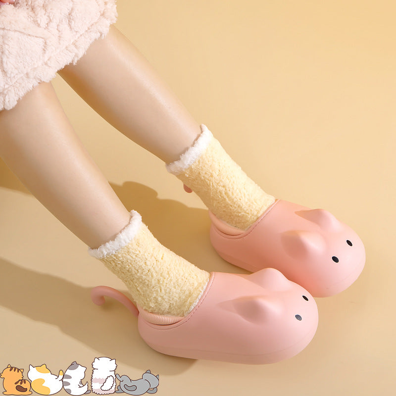 Cute Cat Waterproof Fleece Shoes