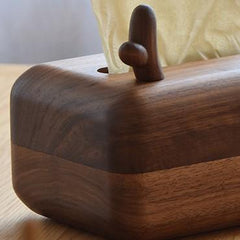 Copertura della scatola del fazzoletto di corno Decorazione domestica fatta a mano in legno