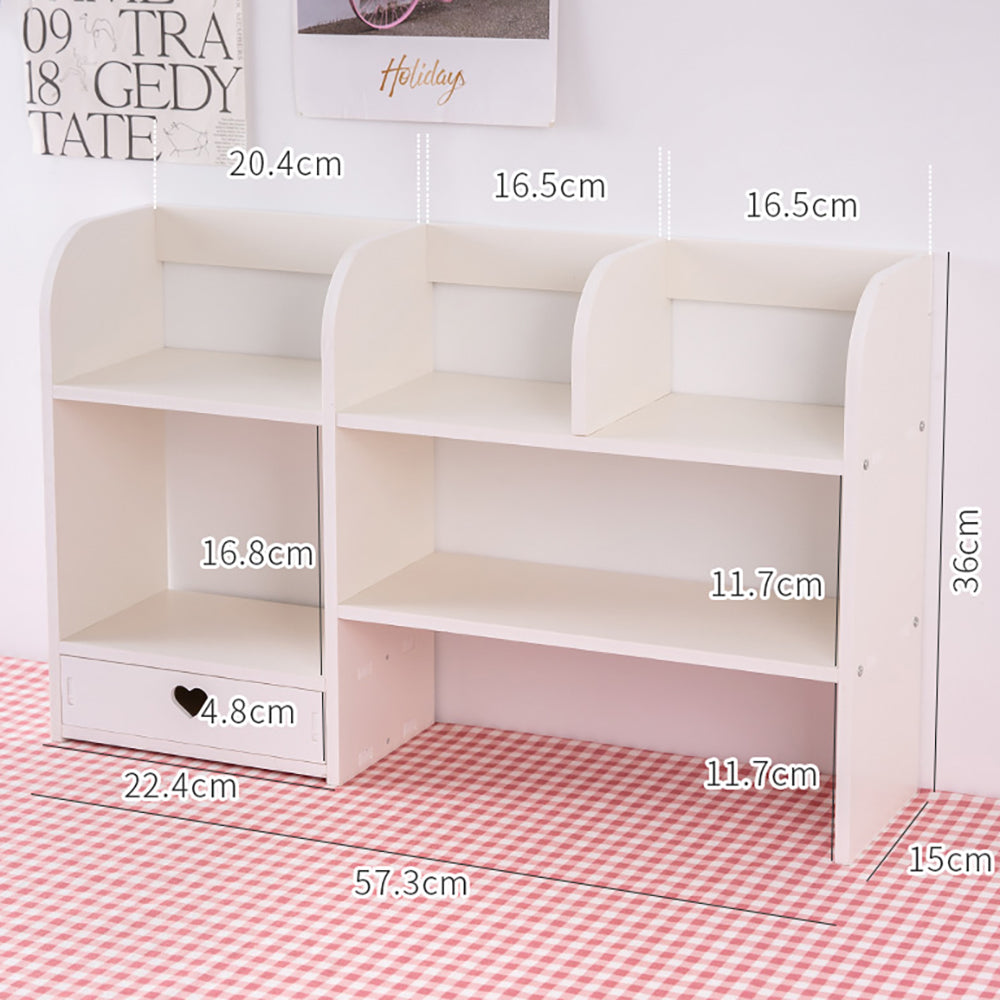 Kawaii Cream White Mini Desk Shelf Organizer