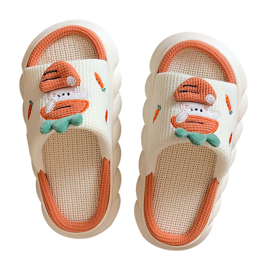 Lovely Rabbit and Carrot Linen Sandals