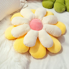 Coussin d'oreiller doux en peluche fleur de marguerite