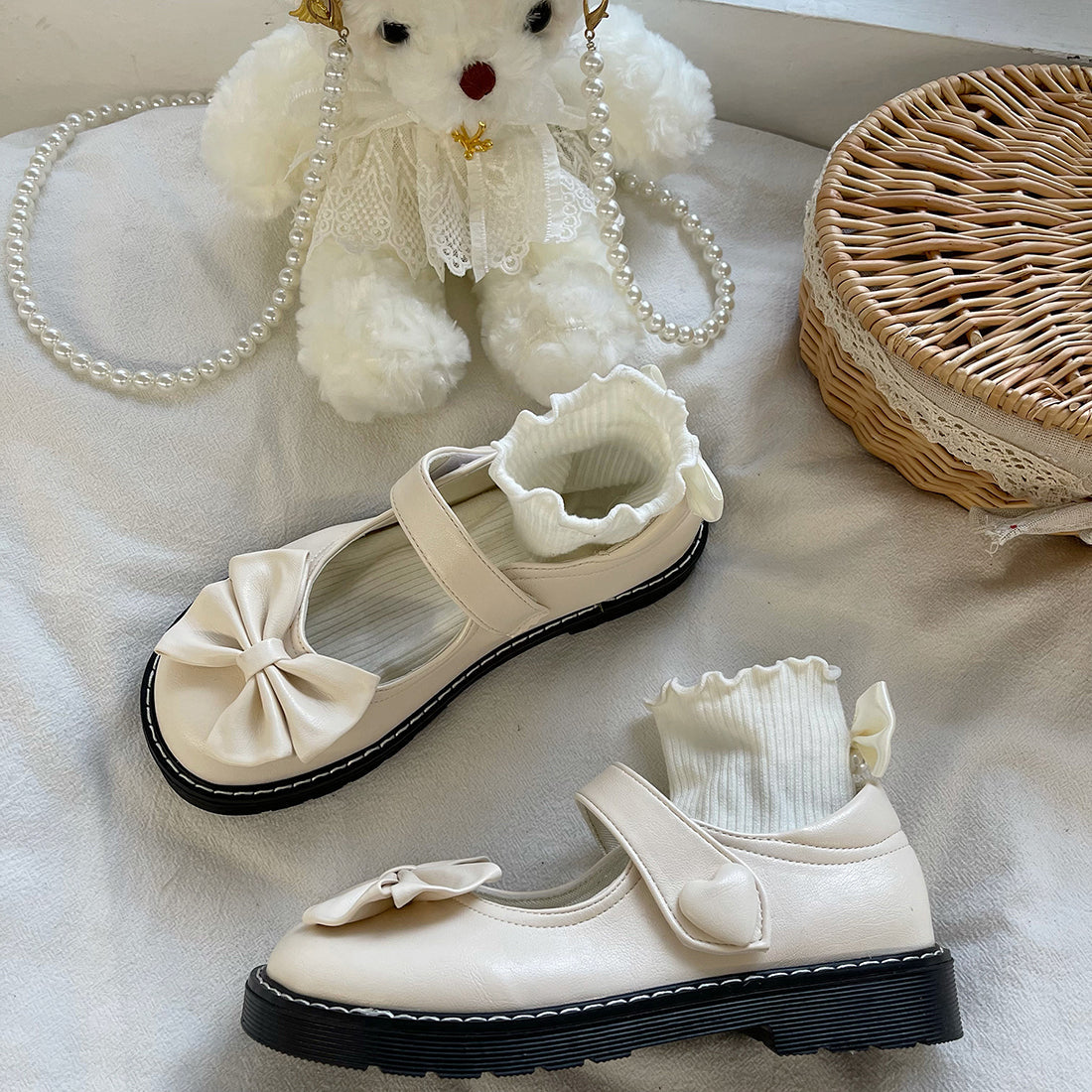 Chaussures rondes à nœud avant Lolita