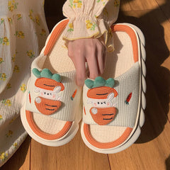 Lovely Rabbit and Carrot Linen Sandals