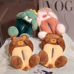 Pantoufles en peluche animaux mignons