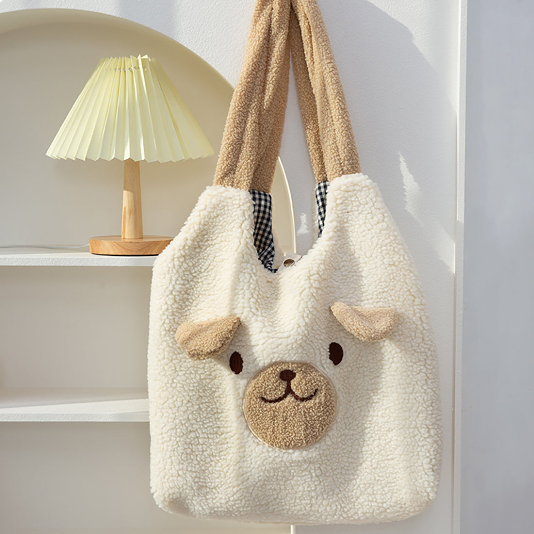 Sac fourre-tout en peluche Animal Bear Faces