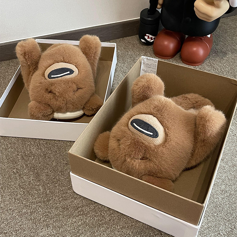 Pantoufles d'ours en peluche