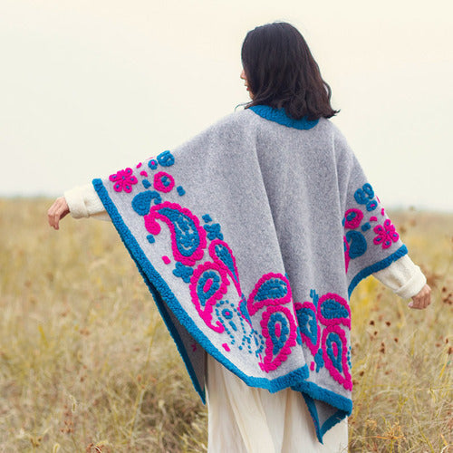 Ethnic style wool shawl, women's autumn and winter cape blanket, oversized scarf, thickened warmth, shawl split shawl