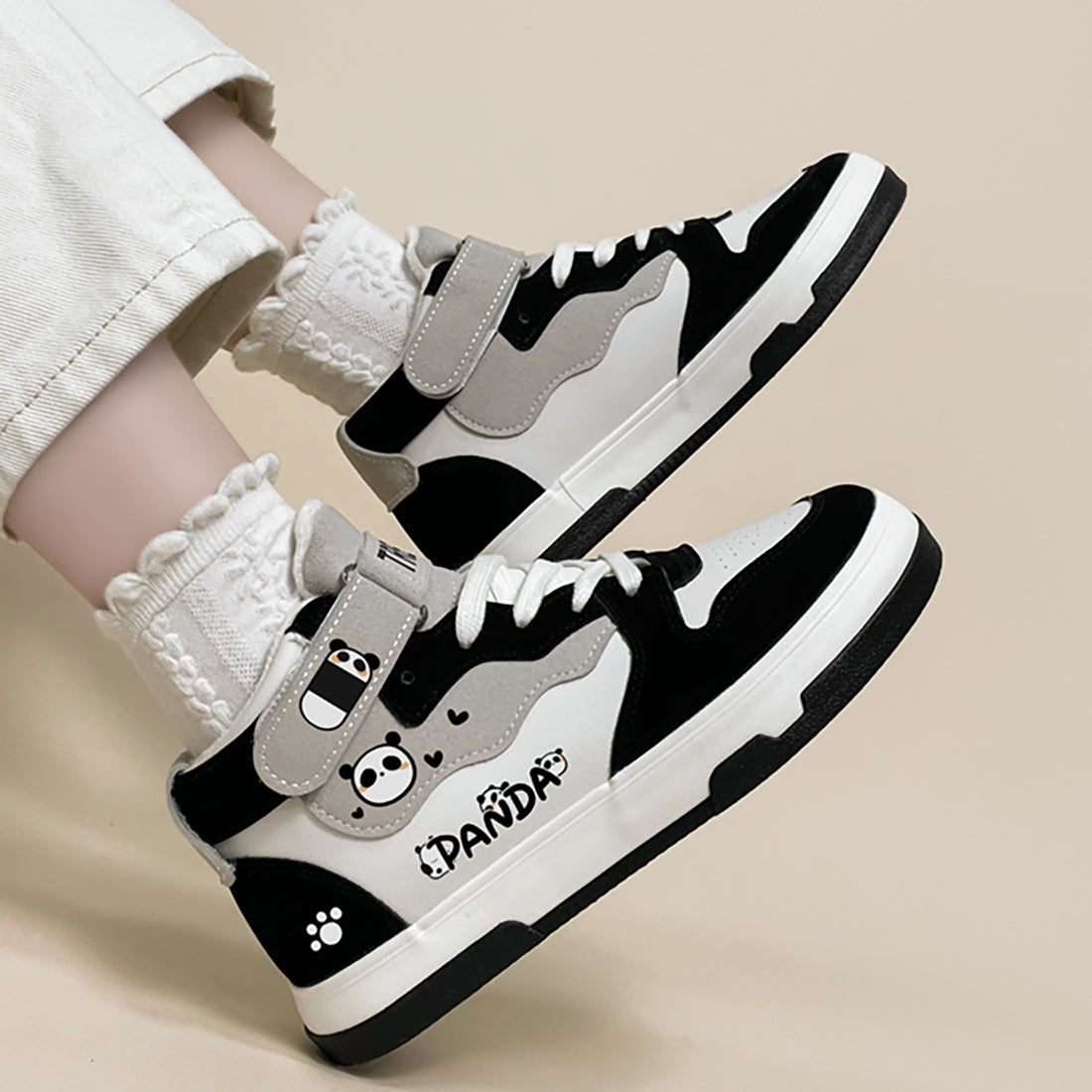 Panda-Plateau-Innenfleece-Sneaker